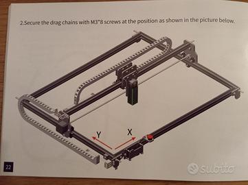 Telaio grande per incisione laser