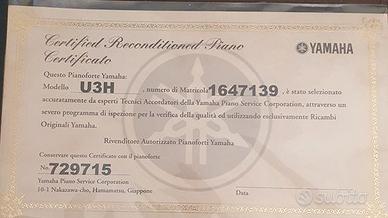 Pianoforte verticale acustico Yamaha U3H