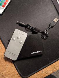 Switch HDMI Tecknet con telecomando e alimentatore