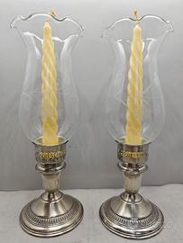 Coppia di candelieri Primi 900 Argento Sterling