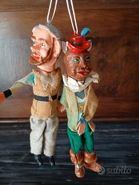 Burattini Geppetto e gatto (Pinocchio)