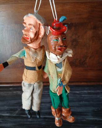 Burattini Geppetto e gatto (Pinocchio)