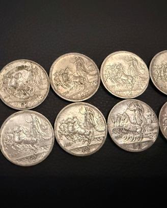 10 MONETE 2 LIRE ARGENTO