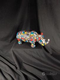 Scultura Rinoceronte Mondrian