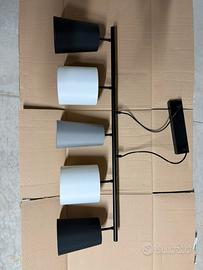 Lampadario moderno Briloner Shades nero 5 luci E14