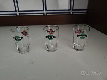 Set 3 bicchieri misurini Martini vintage