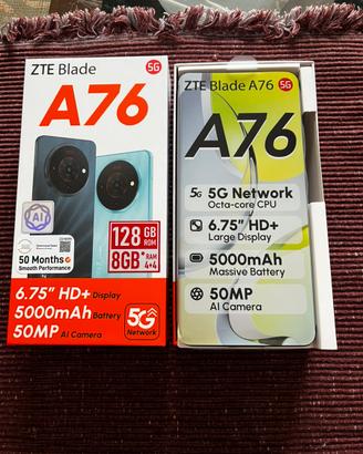 ZTE Blade A76 5G-128GB/8GB RAM-Nuovo, Display 6,7