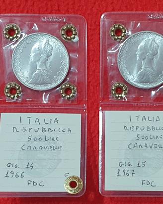 500 lire caravelle argento  1966-1967 periziate
