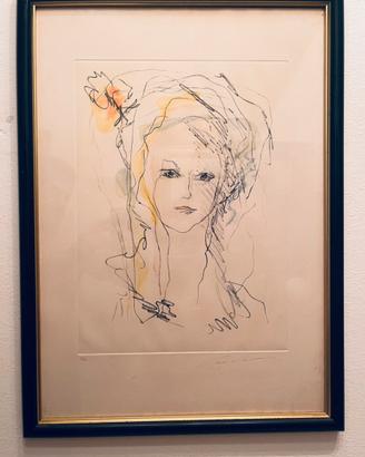 Litografia Ernesto Treccani 3/100 volto femminile