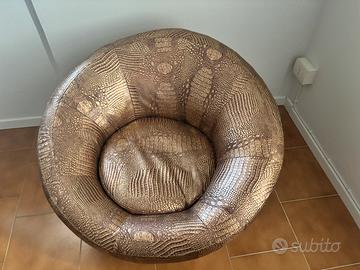 Poltrona similpelle roteante