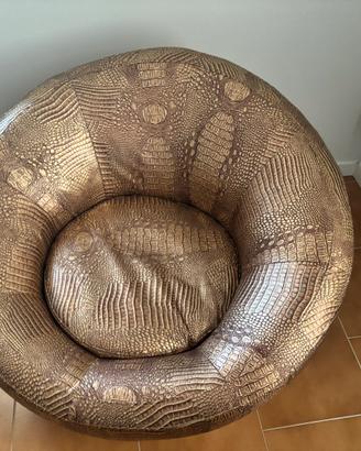 Poltrona similpelle roteante