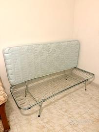 2 reti singole a molle con gambe + 2 materassi