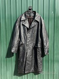 Giacca lunga pelle vintage made in italy