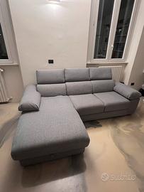 Divano letto 3  posti con penisola e contenitore