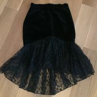 Gonna velluto e pizzo tg. 42 colore nero