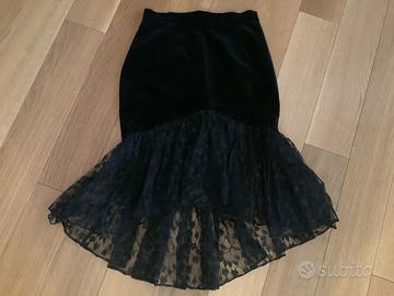 Gonna velluto e pizzo tg. 42 colore nero