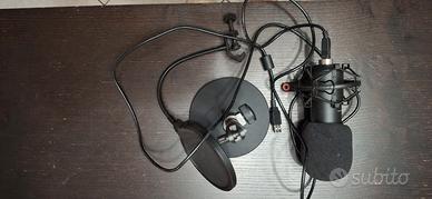 microfono a condensatore con supporto e accessori 