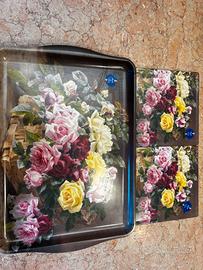 Set 3 vassoi fiori nuovi