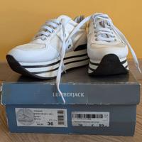 Sneakers in pelle bianca con plateau Lumberjack 36