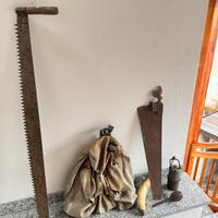 Sega legno a mano antica boscaiolo arredo