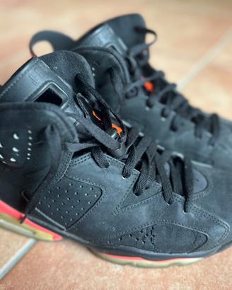 Scarpe stile basket Jordan 6 nere/rosse – EU 41