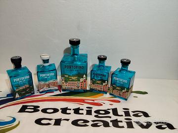 SET GIN PORTOFINO 5 BOTTIGLIE VUOTE DIVERSE 