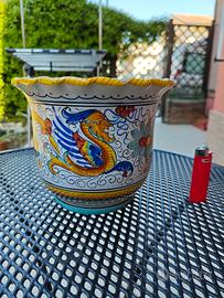 Cachepot vaso Deruta dipinto a mano decorativo