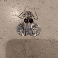 Orecchini artigianali argento neri donna