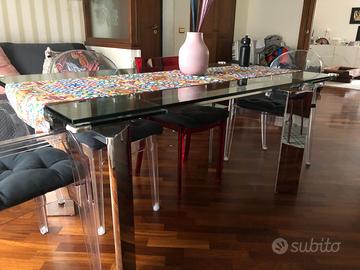 Tavolo da cucina di vetro allungabile 6/8 posti