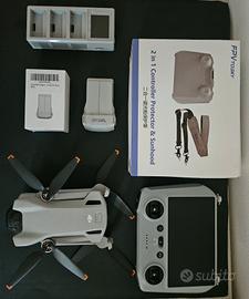 Drone DJI Mini 3 Rc + 2 batterie, caricatore