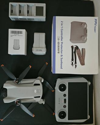 Drone DJI Mini 3 Rc + 2 batterie, caricatore