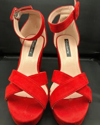 Scarpe eleganti rosse con tacco tg. 36