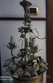 Lampadario Vintage Fiori Stile Fiorentino 3 Luci