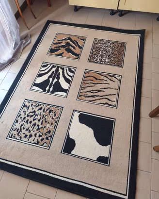 Tappeto stampa patchwork animalier