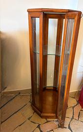 Vetrinetta espositiva ottagonale in legno