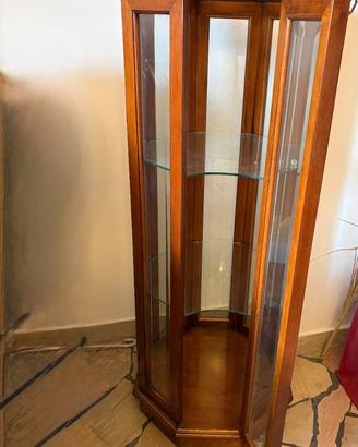 Vetrinetta espositiva ottagonale in legno