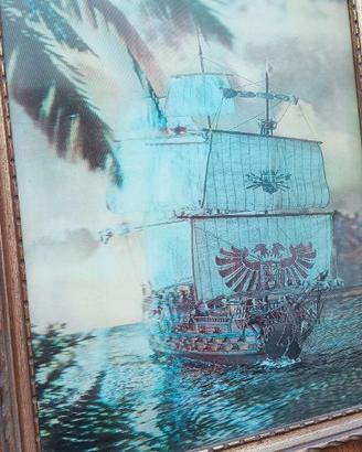 Quadro vintage con stampa lenticolare/effetto 3D