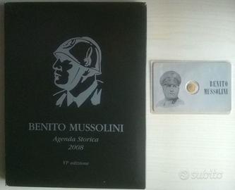 Benito Mussolini Agenda Storica+micro moneta dorat