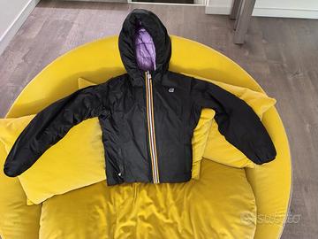 K-WAY Piumino Reversibile Nero-Viola 12 anni