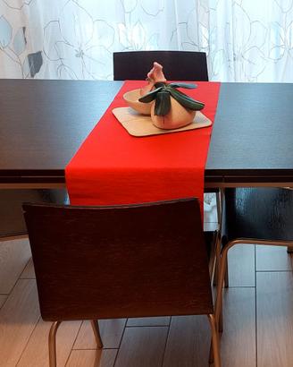 Tavolo Calligaris in wengé con gambe color acciaio