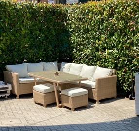 Salotto in rattan leroy Marlin 6 posti + tavolo