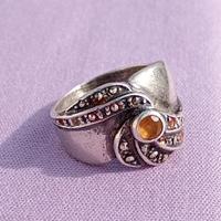 Anello argento 935 topazio marcasite
