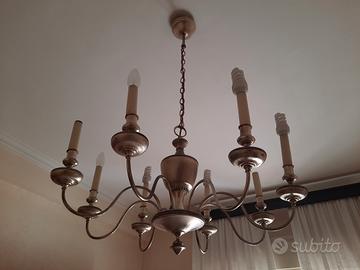 lampadario antico vintage ottone FUORITUTTO