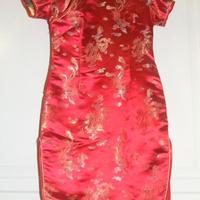 abito cinese donna seta rosso taglia.s