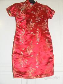 abito cinese donna seta rosso taglia.s