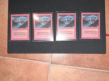 Set 4x Fulmini - Lightning Bolt Alpha Magic mtg