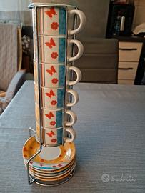 tazzine caffè con supporto ferro