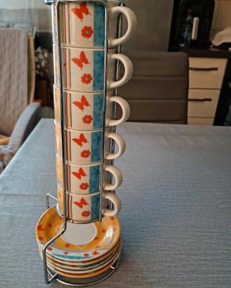 tazzine caffè con supporto ferro