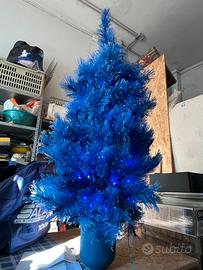 Albero di Natale blu con 96 luci blu altezza 1.10