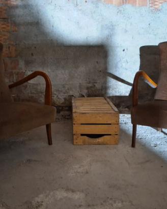 coppia poltrone vintage anni 50 modernariato  legn